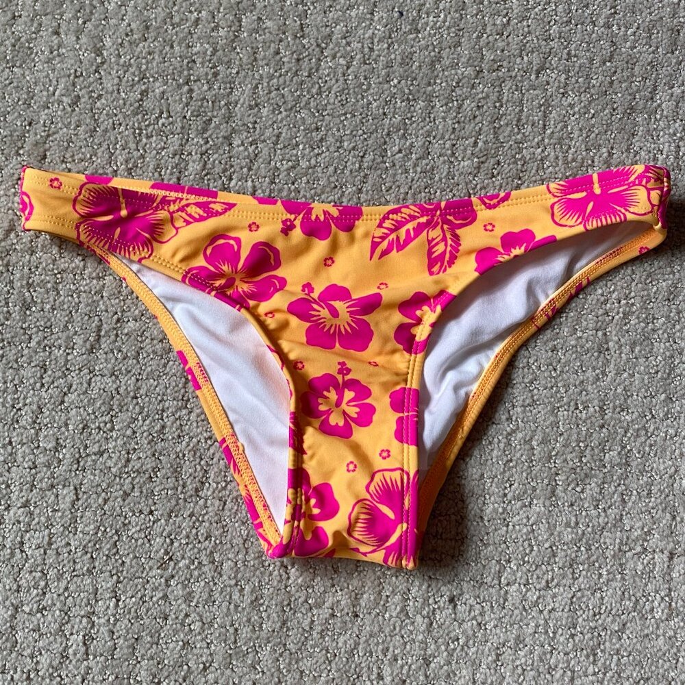 Xhilaration Orange And Pink Floral Bikini Bottom